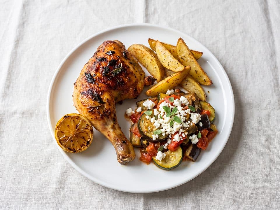 Greek Chicken Plate, Olive & Oregano catering